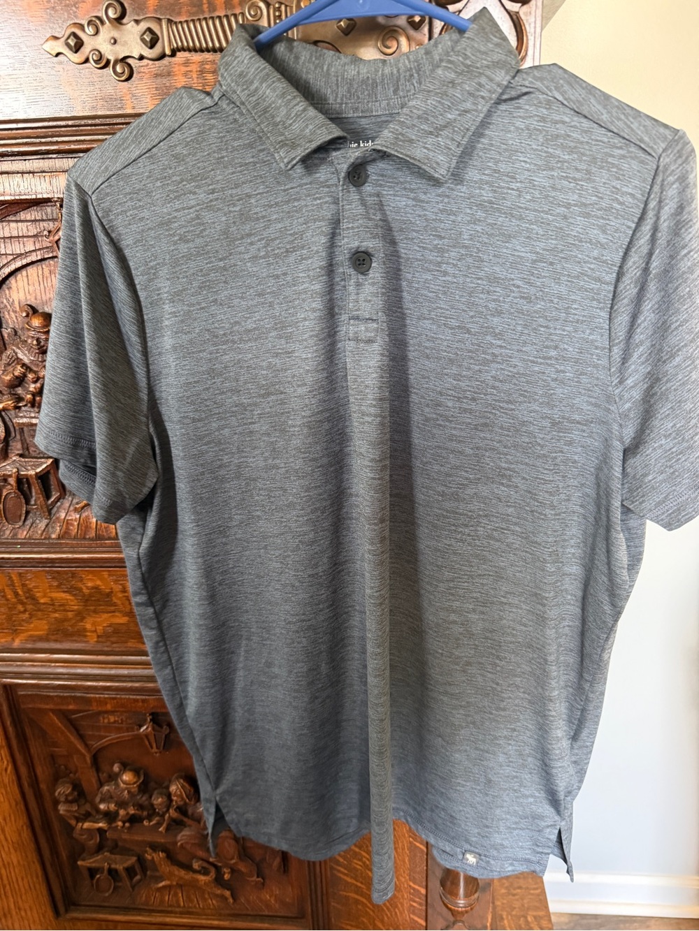 abercrombie kids Gray Heather Polo Shirt